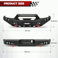 thumbnail image 5 of POFENZE Front & Rear Bumper for 2016-2024 Nissan Titan with w/Step Plate Fog Lights License Plate Lights and D-rings, 5 of 7