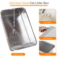 thumbnail image 2 of Kerhouze Stainless Steel Litter Box with Lid Enclosed Large Cat Litter Box with Poop Scooper Gray, 2 of 8