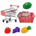 thumbnail image 1 of SUTENG Jouets Chariot d'Achats pour Enfants avec Jeu de Nourriture Panier d'Épicerie Convient aux Poupées Bébé Roues à Roulement Fluide Se Replie pour un Rangement Facile Cadeau pour Enfants de 2 Ans et Plus, 1 of 1