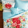 The Pioneer Woman Blue Cotton Sweet Rose 4-Piece Comforter Set, King