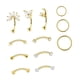 thumbnail image 1 of Juego de 12 piezas de pendientes Rook, joyería para piercing, ideal para fiestas, aniversarios y celebraciones. Color dorado, 1 of 9