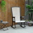 thumbnail image 2 of Outsunny Wooden Rocking Chair, Traditional Porch Rocker, Fade-Resistant Patio Rocker Chair for Outdoor Indoor Use, White and Black, 2 of 10