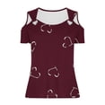 thumbnail image 5 of EINCcm Sexy Cold Shoulder Tops for Women 2024 Summer Short Sleeve Tshirts Blouses Ladies Tunic Tops, 5 of 5