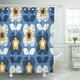 thumbnail image 1 of ABPHQTO Azul 1960S Patrón retro con flores 1970S 60S 70S Resumen Baby Blossom Boy Cortina de ducha de baño 165x180 cm, 1 of 2