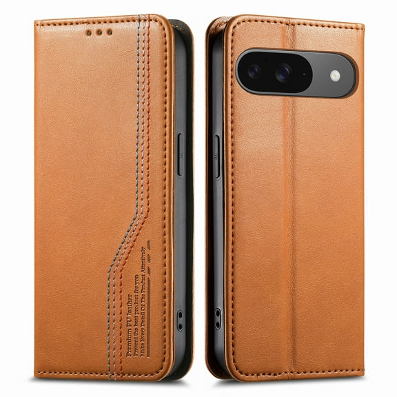 Decase for Google Pixel 10 /10 Pro Wallet Case,Business Slim Flip Wallet Case with Card Holder,Premium PU Leather Protective Cover with Elastic Wristband for Pixel 10 /10 Pro 6.3",Brown