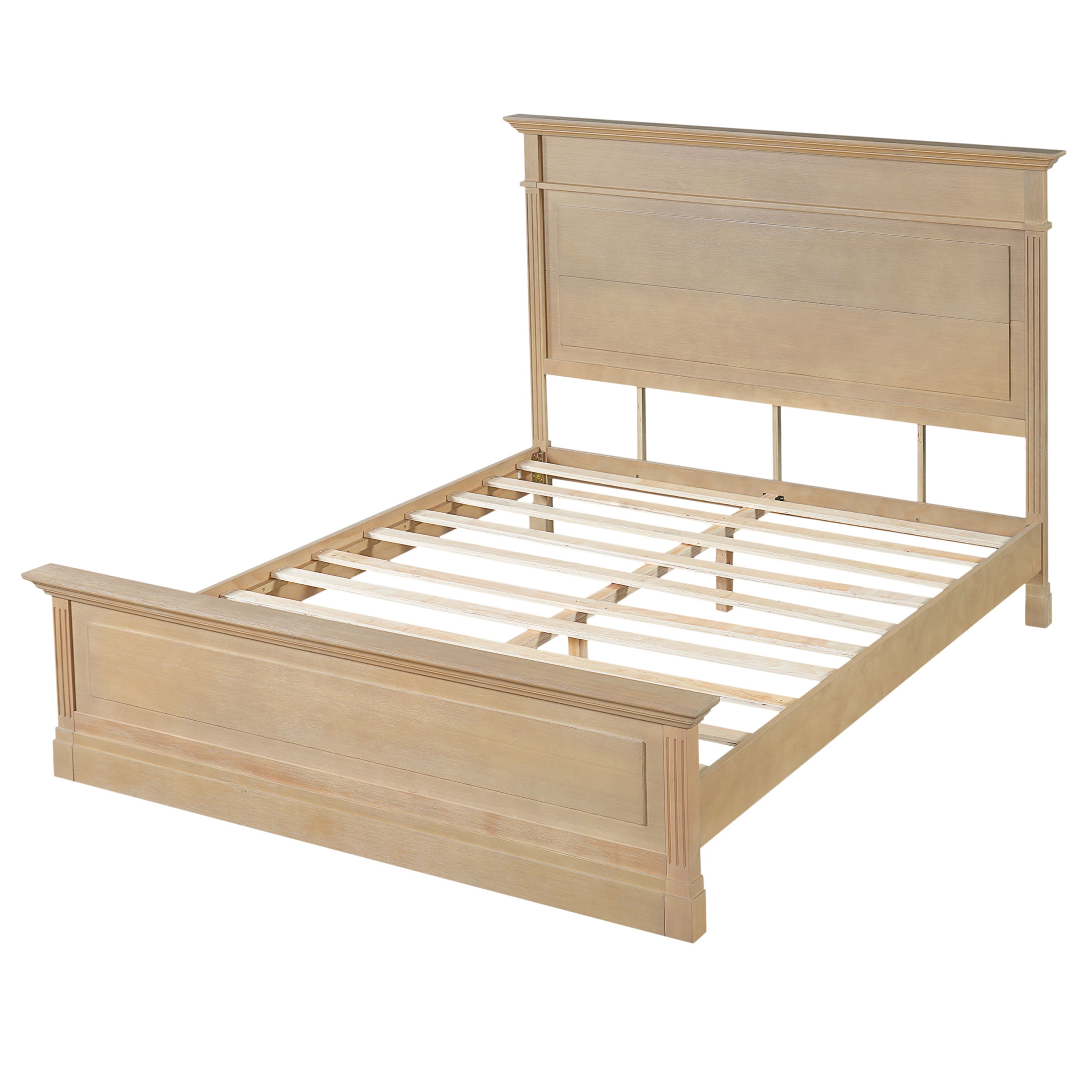 Christopher Knight Home Rustic Solid Wood Queen Bed Frame with High Headboard and Footboard, Natural