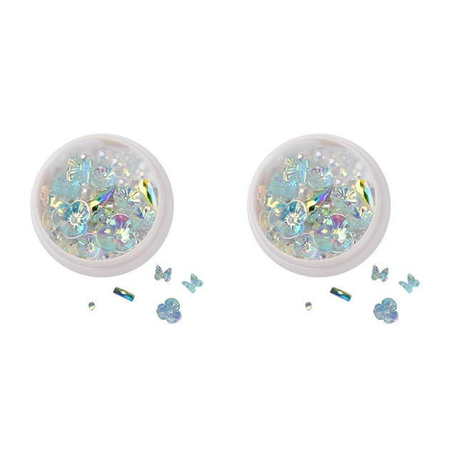 maskred 1/2/3/5 Art Crystal Flower Shining Rhinestone Pearl Sequin Rhinestone Manicure Decoration No.6 2PCS