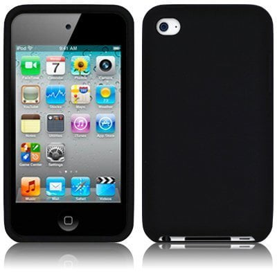 2 Pack TPU Rubber Skin Case For Apple iPod touch 4th Generation Black S Shape 