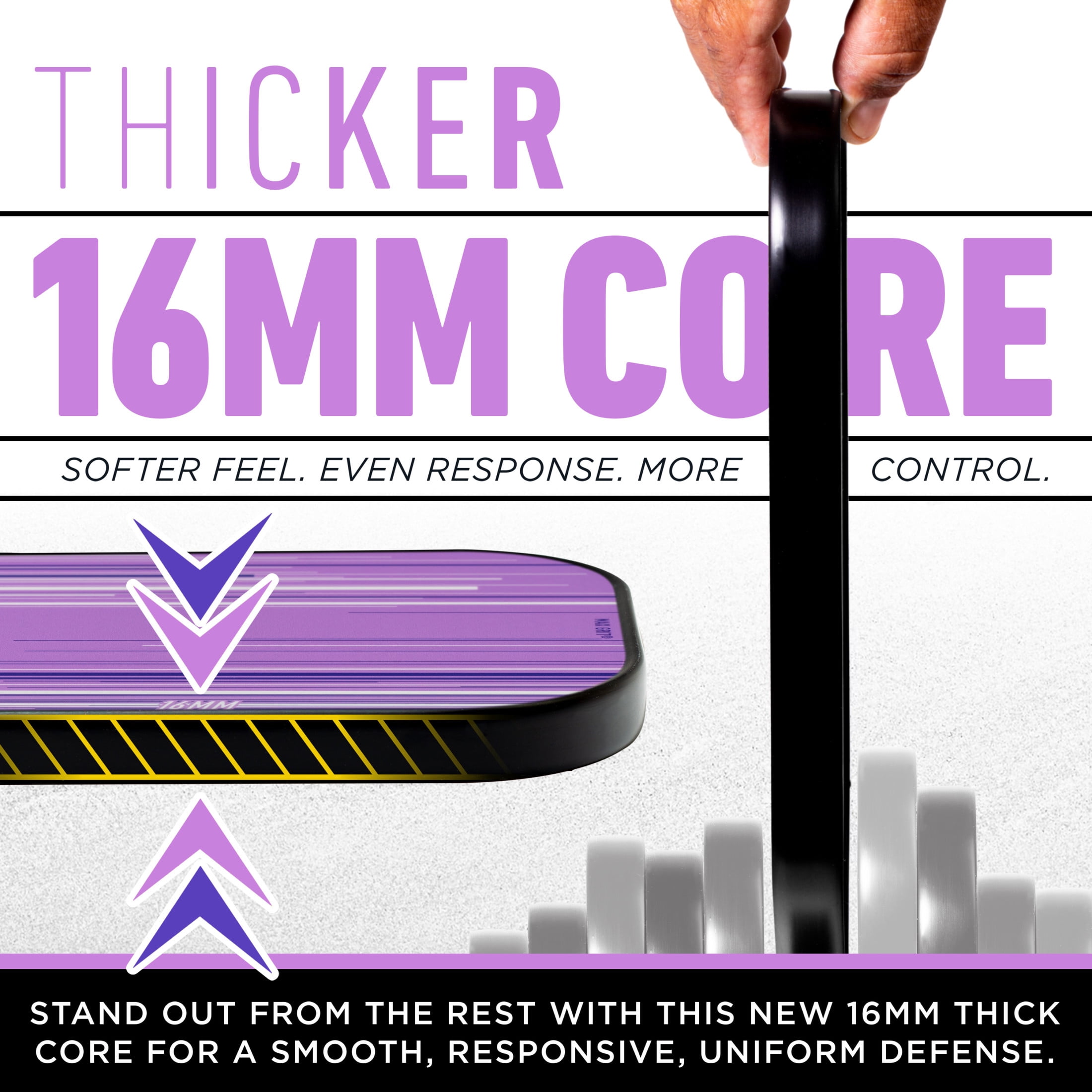 Franklin Sports Pro Pickleball Paddles - Signature Series Pro Pickleball Paddle with MaxGrit Surface - USA Pickleball (USAPA) Approved Tournament Pickleball Paddle - 16mm Polypropylene Core - Lilac