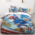 thumbnail image 3 of Juego de edredón con estampado digital 3D de Sonic Boy, 3 piezas, suave, 100 % poliéster, tamaño king, para adolescentes, regalo, 3 of 5
