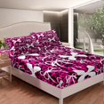 thumbnail image 4 of Manfei Kawaii Bowknot 3pcs Twin Sheet Sets,Black Pink Twin Fitted Sheet,Leopard Print Breathable Flat Sheet,Bow Tie Bedroom Decorative, 4 of 6