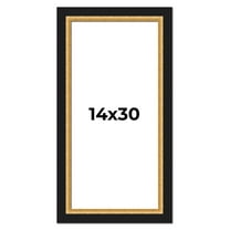 14x30 Frame Gold Real Wood Picture Frame Width 2.25 Inches | Interior Frame Depth 0.5 Inches |