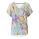 thumbnail image 4 of Blusa de manga corta con cuello en V y estampado informal de verano para mujer Fridja  hjk6265, 4 of 5