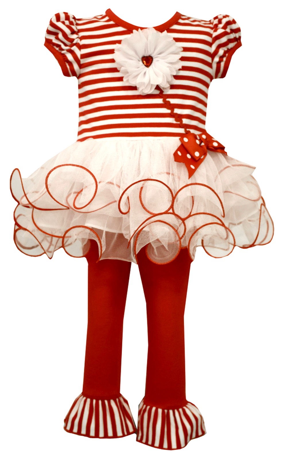 Bonnie Jean Little Girls Valentines Day Tutu Heart Legging Set 24 months