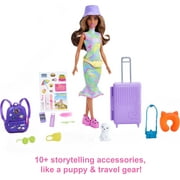 Barbie It Takes Two Teresa Doll and Accessories Travel Set with Working Suitcase, Puppy &10+ Pieces