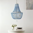 thumbnail image 6 of SAFAVIEH Elanie 5-Light LED Blue Wood Pendant Light with Shade, 6 of 8