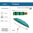 thumbnail image 2 of Paraguas de Bolsillo con Sistema Manual Reforzado con 8 Varillas Diseño Lineas Color Verde, 2 of 5