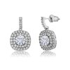 Gem Stone King Rhodium Plated Dangle Dangle Earrings Set Set with Forever One Created Moissanite from Charles & Colvard (2.72 Cttw)