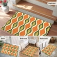 thumbnail image 6 of Orange Green Geometric Large Area Rugs for Bedroom Living Room, Soft Non Slip Carpet Bedside Rug, Abstract Moire Contemporary Rectangular Floor Cover Kitchen Accent Rug 2'x3' for Dining Room/Office, 6 of 9