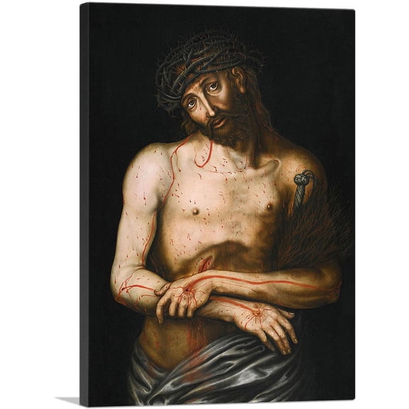 ARTCANVAS Christ As The Man Of Sorrows Canvas Art Print by Lucas Cranach the Elder - Size: 12" x 8" (0.75" Deep)