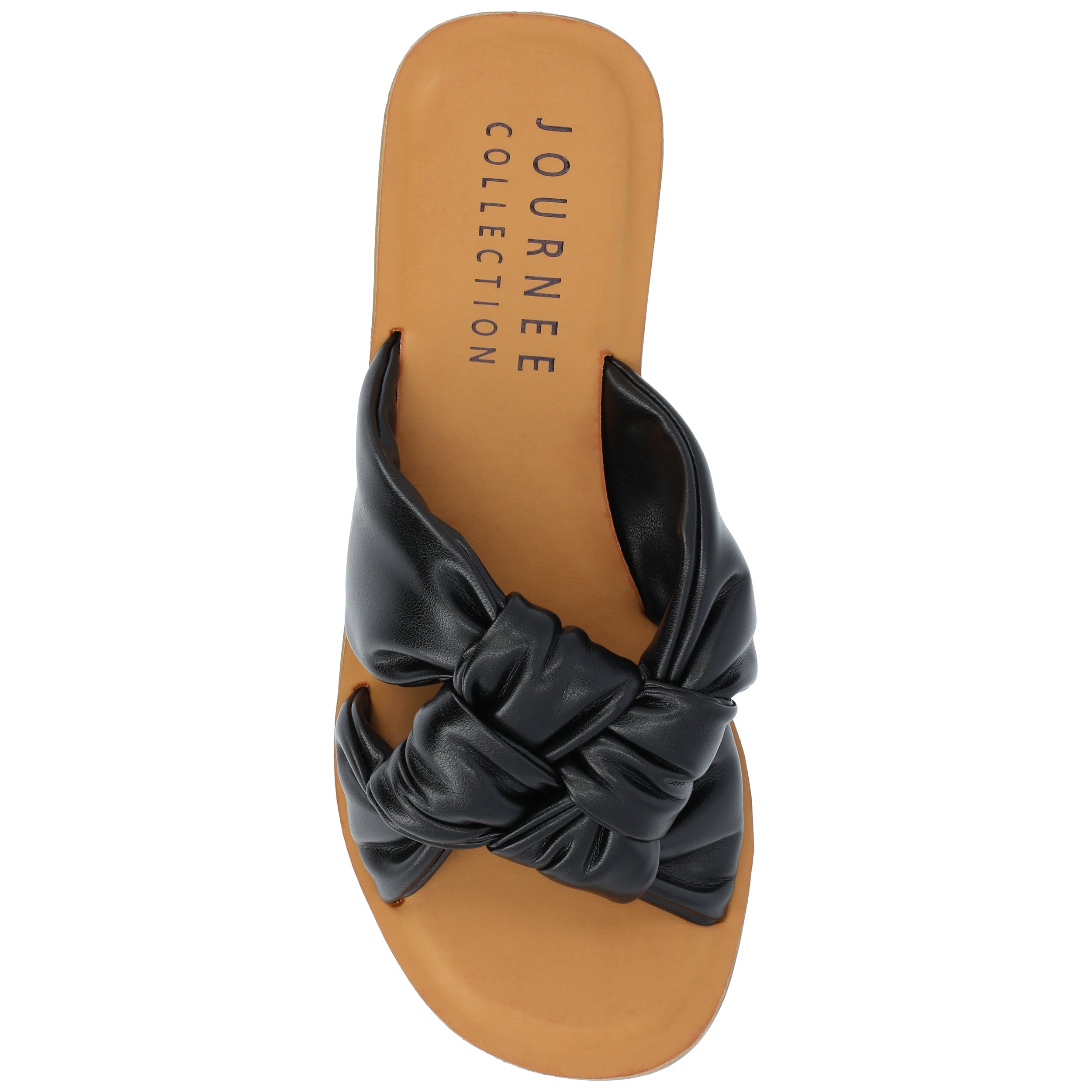 Journee Womens Kianna Slide Puffy Flat Sandals