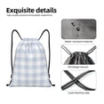 thumbnail image 4 of Saiise Blue Checkboard Pattern Sports Drawstring Backpack - String Swim Gym Bag with Wet Proof Pocket for Women&Men-Small, 4 of 6