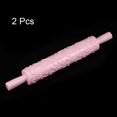 thumbnail image 2 of 2pcs Pattern Embossed Rolling Pin 14.57" x 1.97" Heart 3D Pattern PP Plastic Non-Stick Embossing Textured Rolling Pins for Baking Cookie Fondant Pastry Clay Dough, Pink, 2 of 4