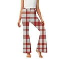 thumbnail image 6 of Ugoldhm Girls Plaid Flare Pants - Bell Bottom Fleece Lined Trousers Winter Warm Pants for 5-16Y, 6 of 6