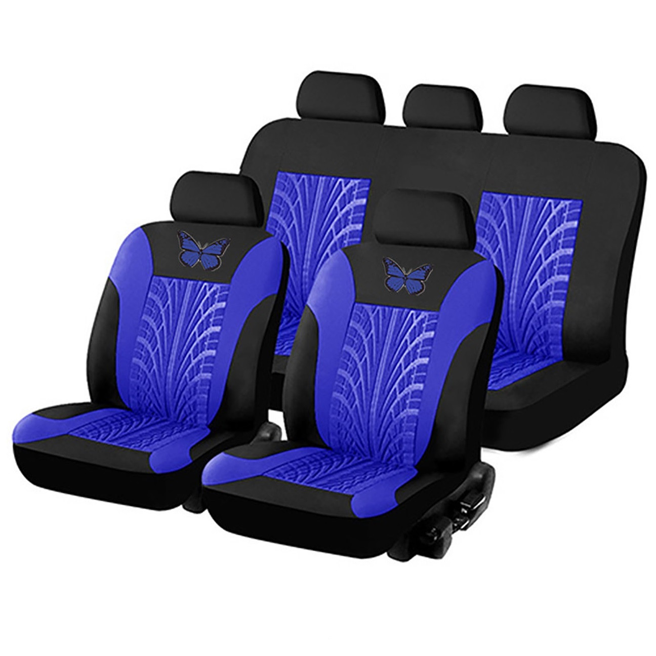 NIZELUK Full Set of Universal Car Seat Covers, Embroidered Car Seat Protector, Interior Accessories for Cars, Waterproof & Stylish Seat Covers for Vehicles