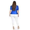 thumbnail image 3 of Blusa de satin con detallle central Roman Fashon /Tallas Extras, 1825 (Azul rey) azul 40, 3 of 5
