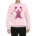 thumbnail image 2 of Wild Bobby Tough Guys Wear Pink Boxer Breast Cancer Awareness Unisex Crewneck Sweatshirt, Light Pink, Large, 2 of 6