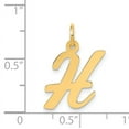 thumbnail image 4 of 14k Yellow Gold Medium Script Letter H Initial Charm Pendant, 4 of 4