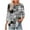 Gray, variant on JTZGDY Women's 3/4 Length Sleeve Tops Dressy Casual Ruched Pleated Blouses Cute Floral Printed Crewneck Graphic T-Shirts Loose Curved Hem Tunic Fall Outfit Tshirts Clothes Army Green#01 XXL