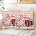 thumbnail image 2 of Valentines Day Pillow Covers 20x20 Inch Set of 2 Polka Dot Stripes Love Hearts Buffalo Plaid Decor Throw Pillow Covers Valentine Cushion Case Decoration for Sofa Couch Pink, 2 of 6