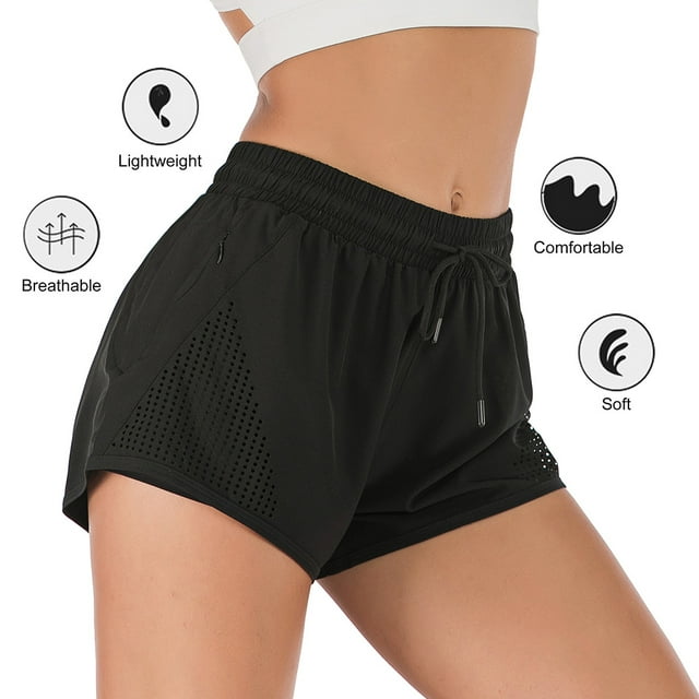 Pantalones cortos deportivos para mujer Verano Hip Yoga Fitness Ropa deportiva Falso de dos piezas