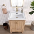 thumbnail image 4 of Gela 24" Single Sink Bath Vanity in Fir Wood Brown with Ceramic Basin and Mirror, 4 of 15