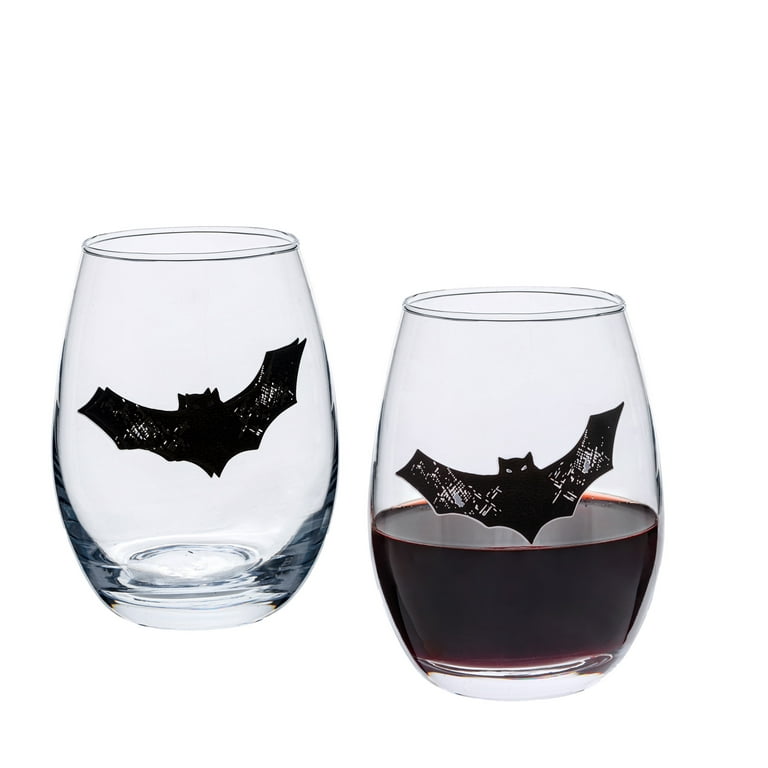 Halloween Beer Can Glass/bats Glass Can/halloween Glass 