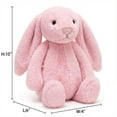 thumbnail image 2 of 9.8" Soft Stuffed Easter Bunny Plush Toy, Cute Floppy Eared Rabbit Pillow, Sweet Plushie for Easter Basket Stuffers & Spring Home Decor, Perfect Gift for All Ages (Sweet Pink), 2 of 8
