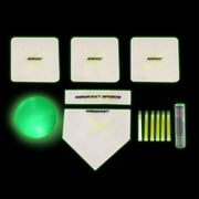 Rukket Sports Glow in the Dark Kickball Set with Bases for All Ages | Playground/Backyard Game | Includes Air Pump and Foul Line Cones