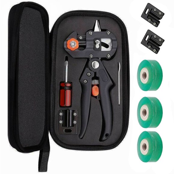 Yeacher Professional Grafting Tools Grafter Pruner Kit Garden Fruit Tree Pruning Grafting Shears 2 in 1 Scissors Cutting Tool Kit Set with 3 Replaceable Blades Tapes
