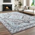 thumbnail image 4 of Softlife Retro Distressed Medallion Faux Wool Area Rug, 5' x 7', Brown, 4 of 9