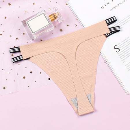 Hamky Womens Underwear Cotton Underwear Underwear Split Medium Briefs Cotton High Elastic Crotch Waist Thread Women s Silk Ice Traceless Seamless Underwear Hipster Panties Beige M
