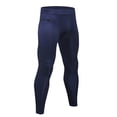 thumbnail image 2 of Toptie Men's Compression Pants, Zipper Pocket Sports Leggings, Base Layer Workout Pants-Navy-L, 2 of 6