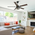 thumbnail image 4 of 52" Modern Black Smart DC Motor Ceiling Fan with Light and Remote for Dining Room and Living Room, 4 of 13