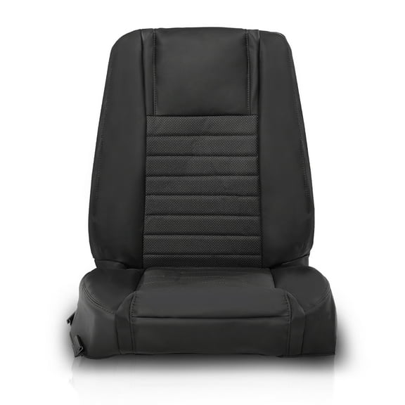 Deluxe Driver Bottom-Top Perforated Seat Cover Fit For 2005-2009 Ford Mustang GT