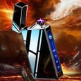 thumbnail image 2 of Dual Arc Plasma Lighter Windproof USB Rechargeable Flameless Lighter with LED Battery Indicator and Touch Sensor Switch (ICE Black), 2 of 8
