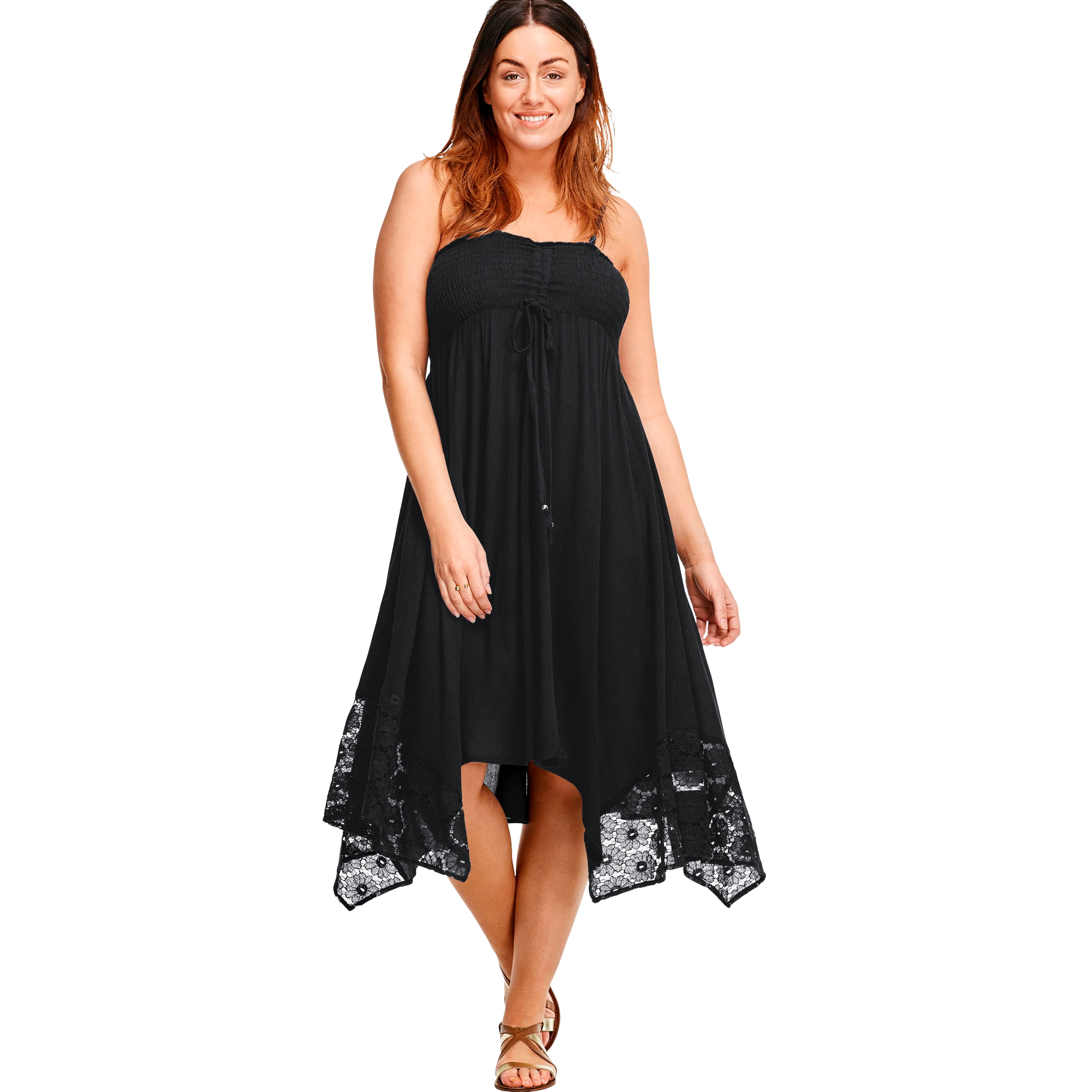 plus size handkerchief hem dress