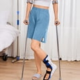 thumbnail image 5 of UDAUDU Tear Away Shorts for Women Men Easy Access Adaptive Pants Post Surgery Breakaway Lounge Short Casual Loose Fit Recovery Hip Knee Ankle Magic Tape Athletic Shorts with Pockets Sky Blue, 5 of 7