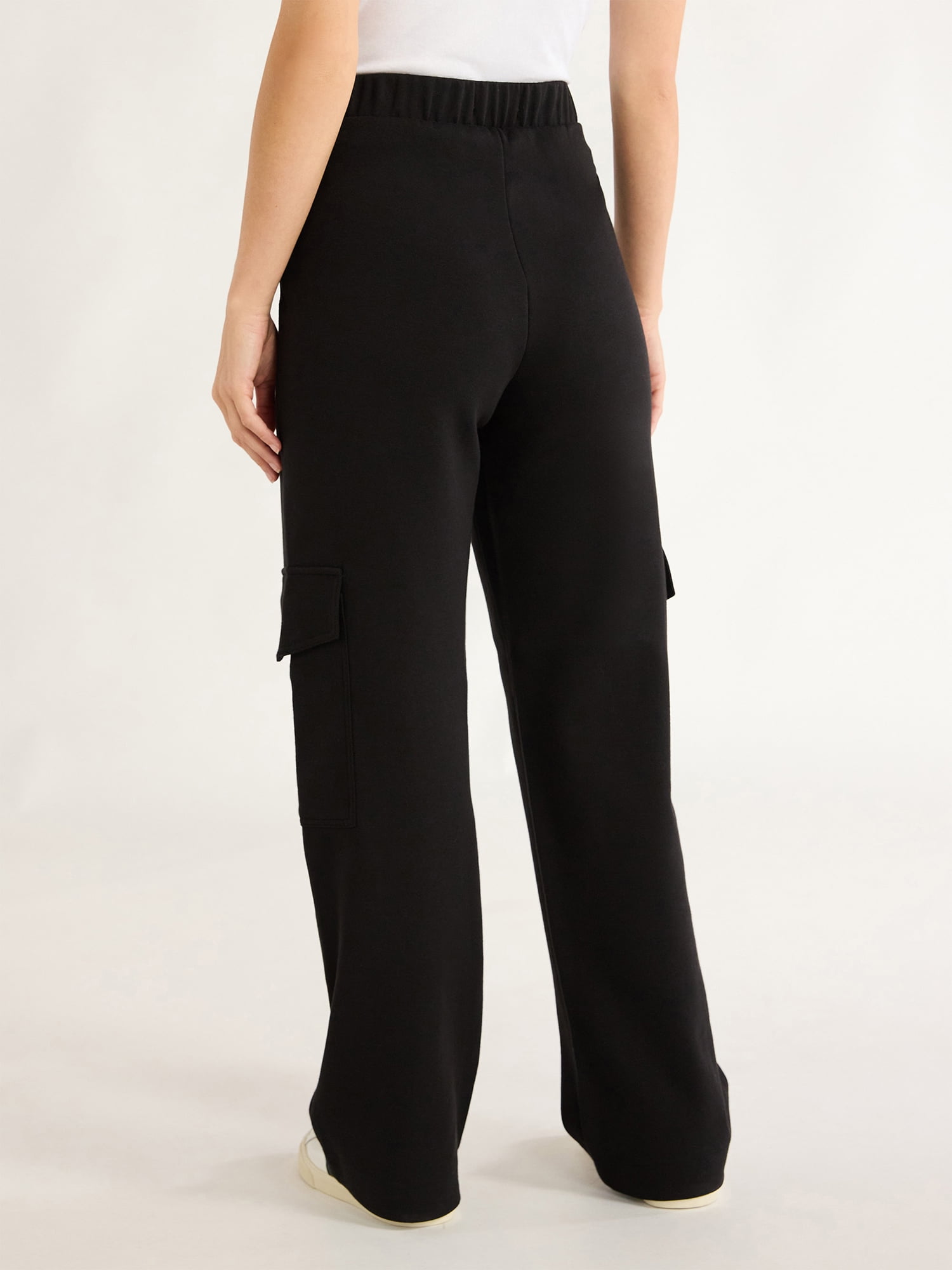 Free Assembly Women's and Women's Plus Wide Leg Knit Cargo Pants, 30” Inseam, Sizes XS-4X