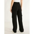 thumbnail image 4 of Free Assembly Women's and Women's Plus Wide Leg Knit Cargo Pants, 30” Inseam, Sizes XS-4X, 4 of 6